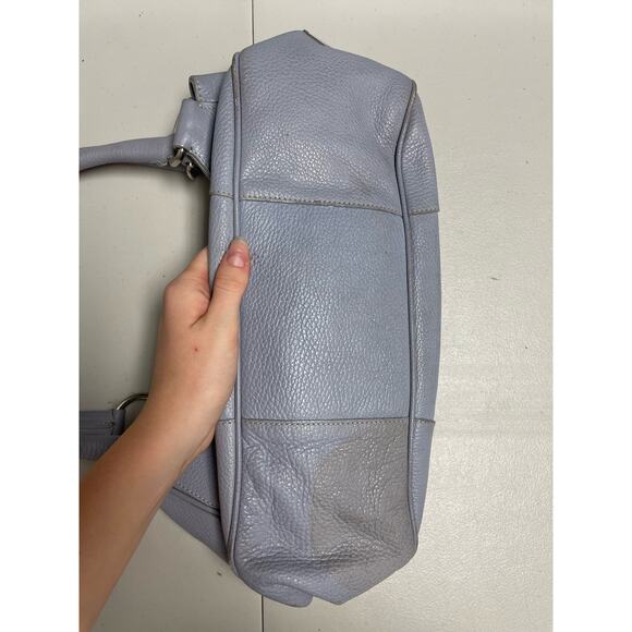 PRADA Vitello Daino Moon Shoulder Bag Purse Buckle Small Leather Purple Blue - Picture 7 of 14